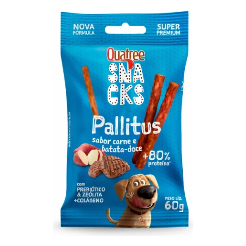 Quatree Snacks Pallitus Sabor Carne e Batata-Doce