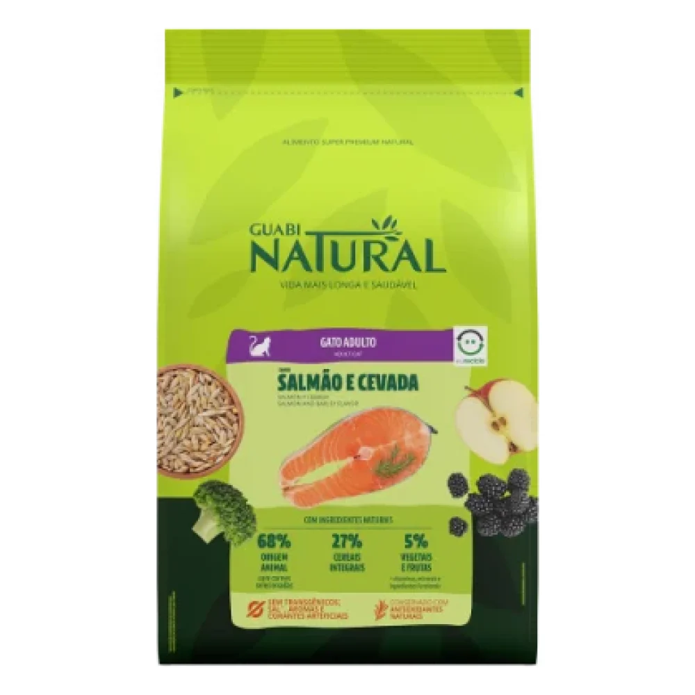 Guabi Natural Gato Adulto Salmão e Cevada
