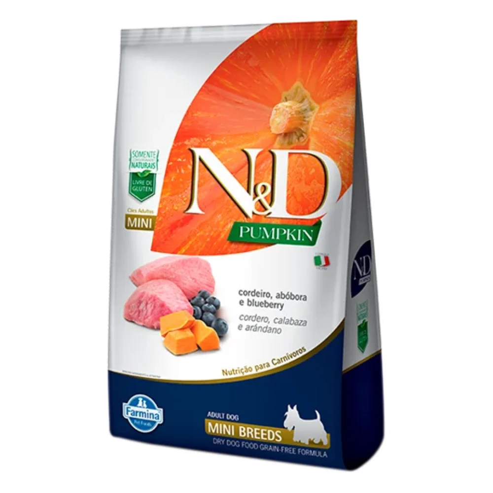 N&D Pumpkin Canine Formula Mini Breeds - Cordeiro e Blueberry