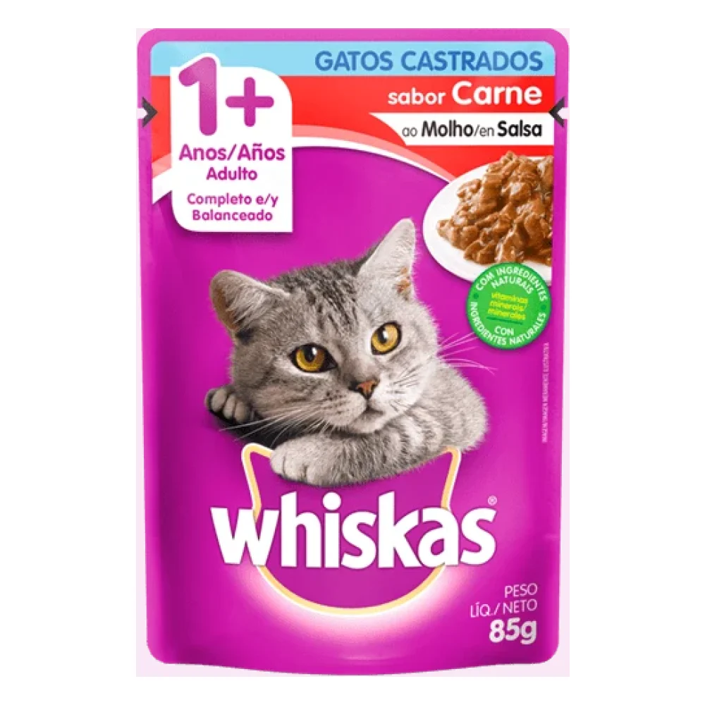 Whiskas® Adulto Castrado Sabor Carne ao Molho