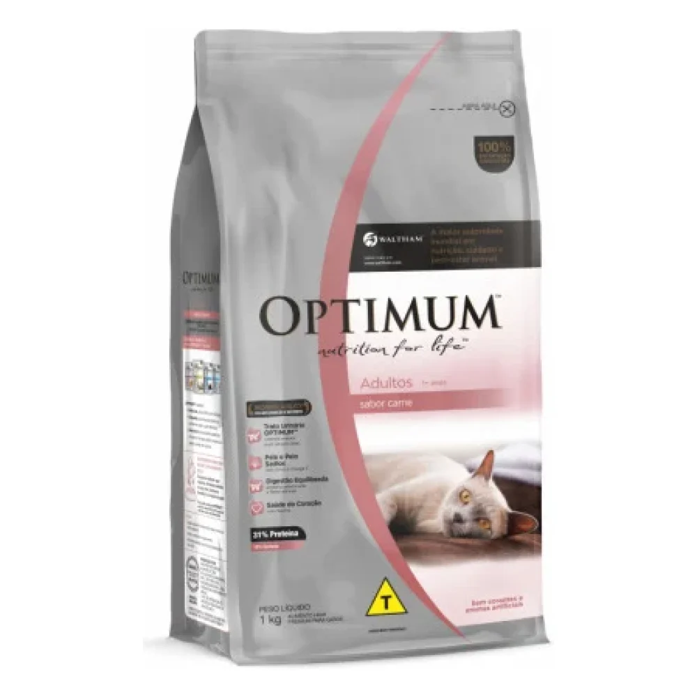 OPTIMUM™ Gatos Adultos - Carne — Pacote (1 kg)