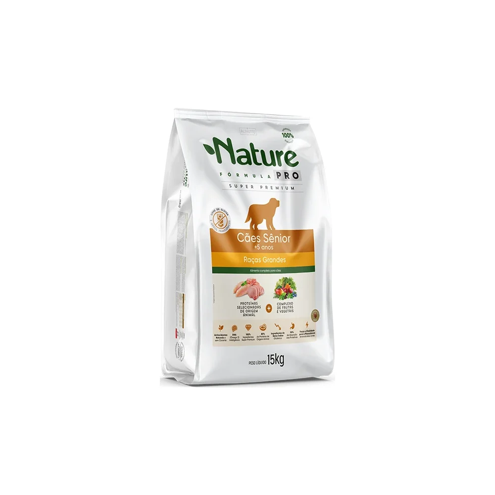 Alinutri Nature Fórmula PRO SENIOR +5 Cães Raças Grandes