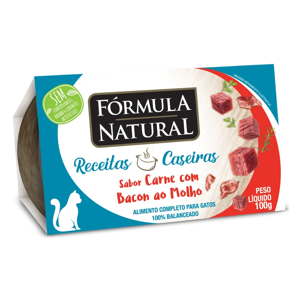 Fórmula Natural Receitas Caseiras Gatos Adultos Carne Com Bacon Ao Molho