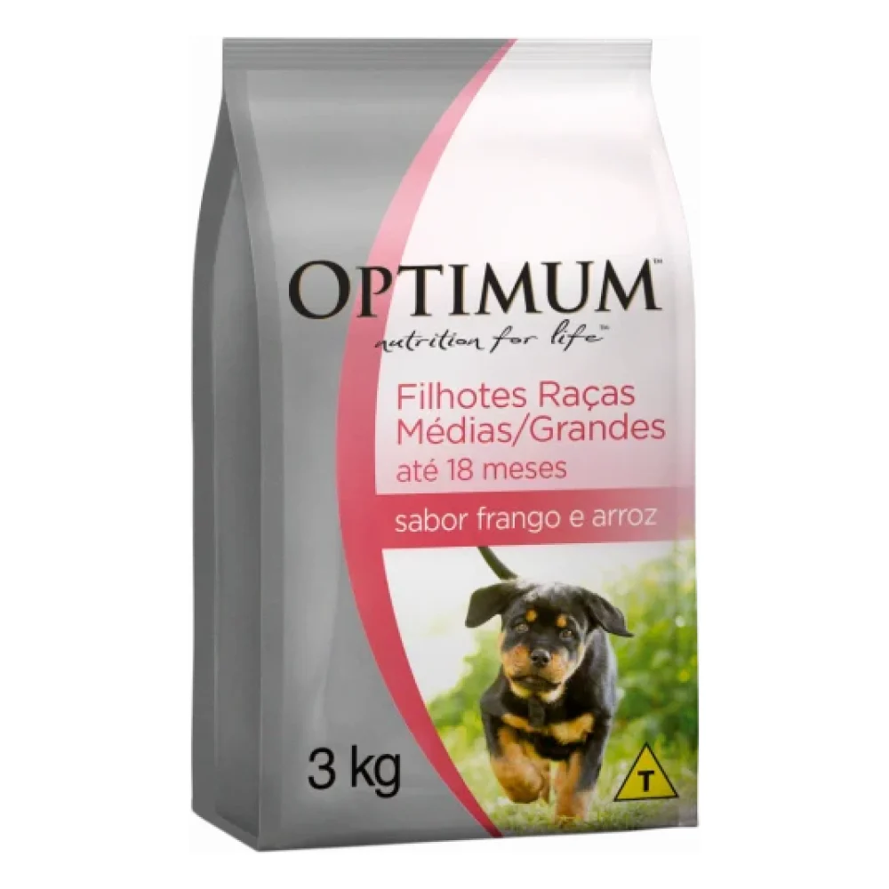 OPTIMUM™ Cães Filhotes de Raças Médias e Grandes - Frango e Arroz