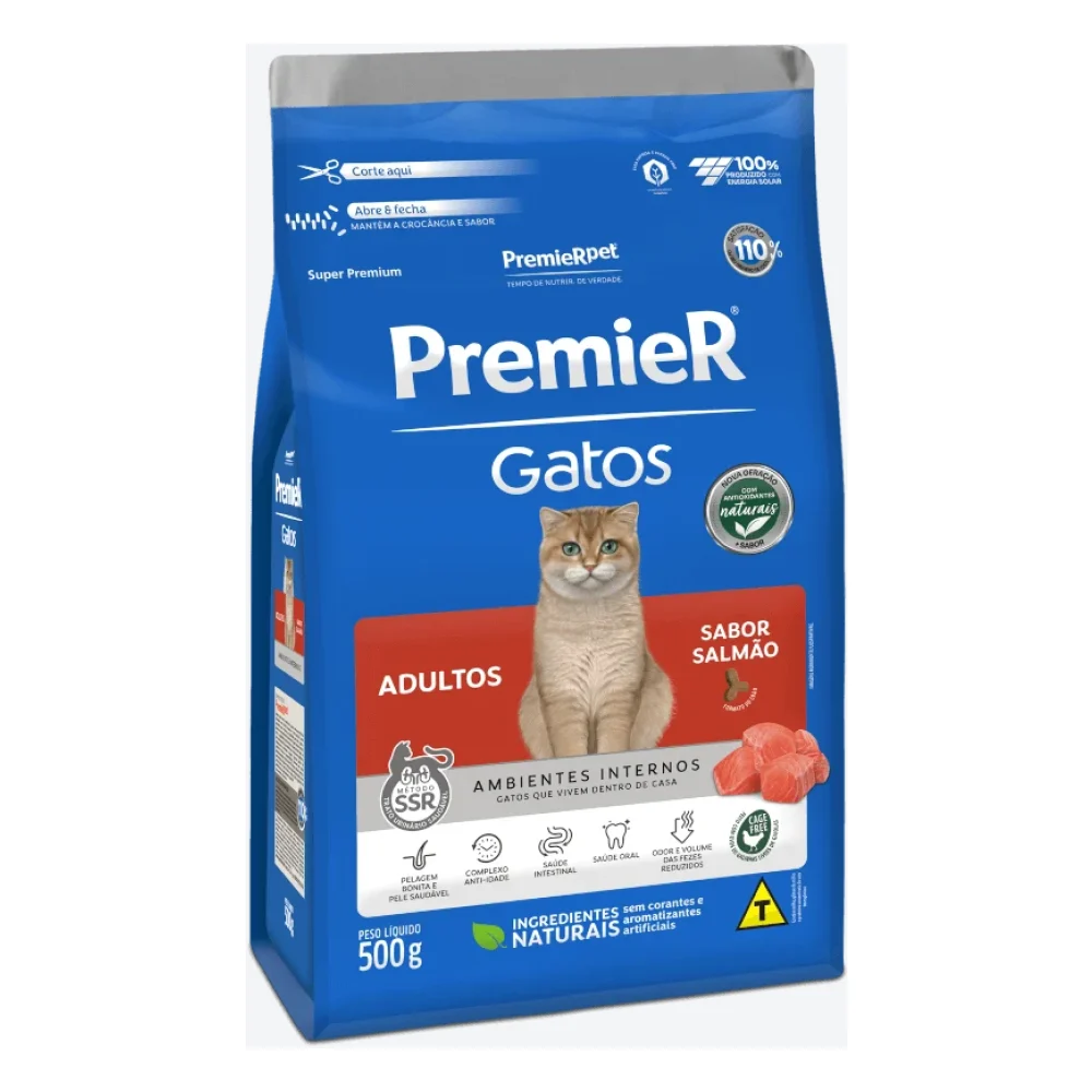 PremieR Ambientes Internos Gatos Adultos – Salmão