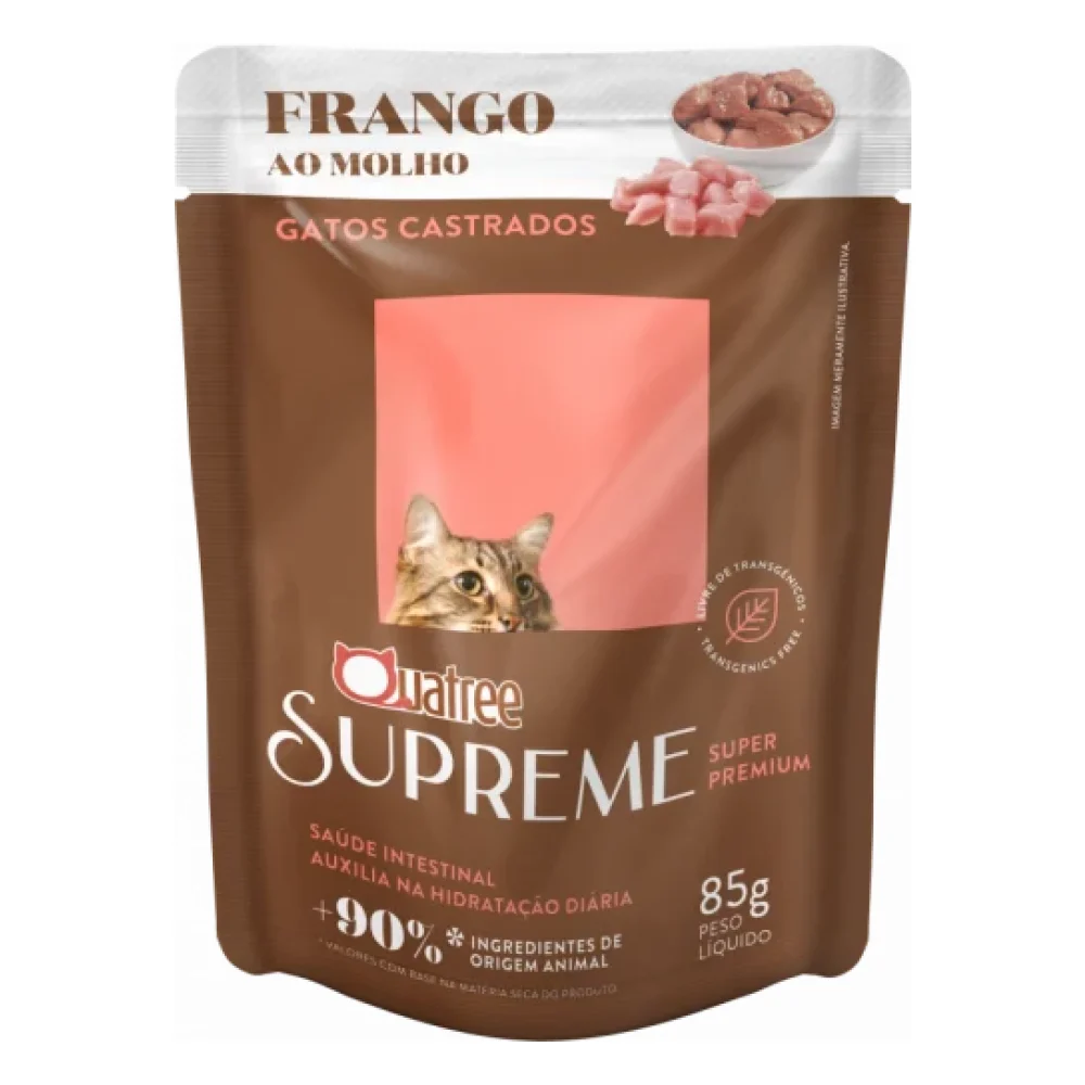 Quatree Supreme Sachê Gatos Castrados Frango