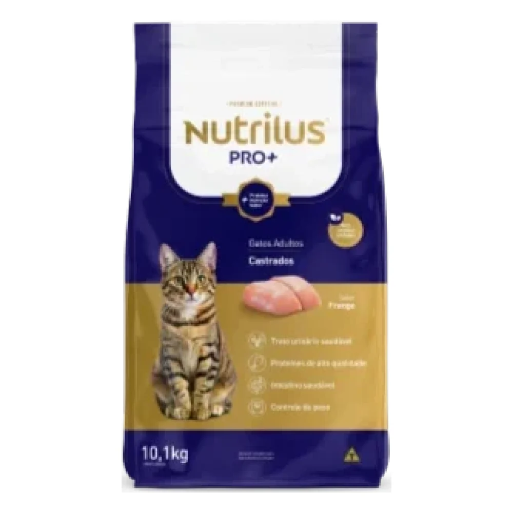 Ração Seca Nutrilus Pro+ Frango para Gatos Adultos Castrados