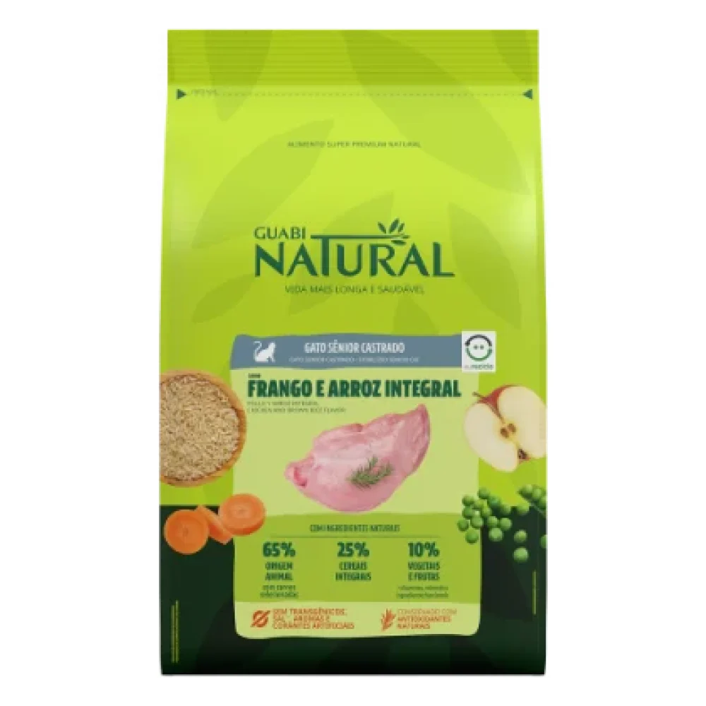 Guabi Natural Gato Sênior Castrado Frango e Arroz